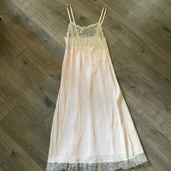 Vintage 1940’s-1950’s Dainty Maid Sheer & Light Pink Star Print Slip Night Gown - Picture 6 of 17